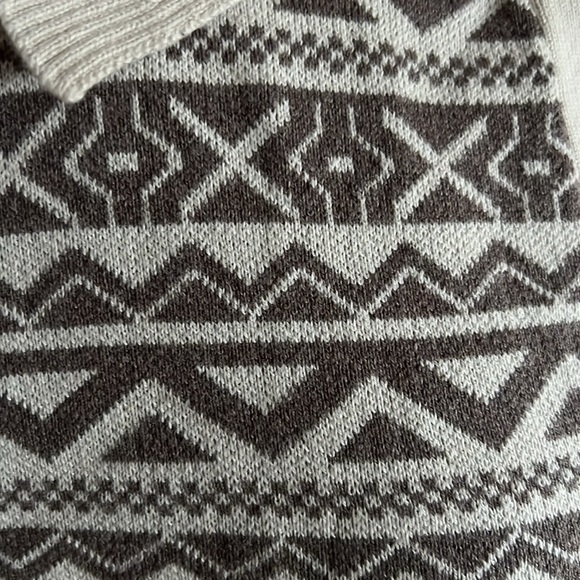 LOFT Outlet 100% Cozy Cotton Fair Isle Cardigan Sweater with Collar - XL - Picture 4 of 10